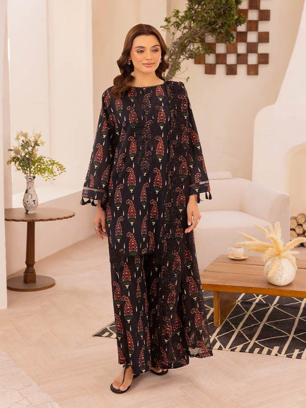 ZAVI 3-Piece Unstitched Digital Printed Lawn Suit