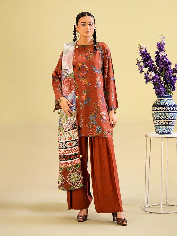 SAAZ 3-Piece Unstitched Digital Printed Lawn Suit