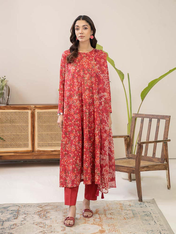 PEECAN 3 Pieces Unstitched Digital Printed Lawn Bana Dora Suit