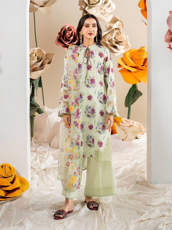 TABSUM 3-Piece Unstitched Digital Printed Lawn Suit