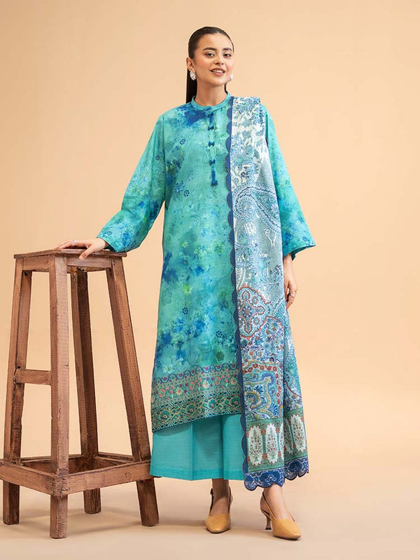 POP GUL 3-Piece Unstitched Digital Printed Khaddar Suit