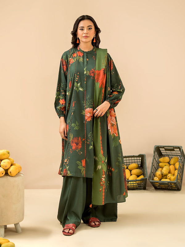SAREENA 3-Piece Unstitched Digital Printed Linen Suit