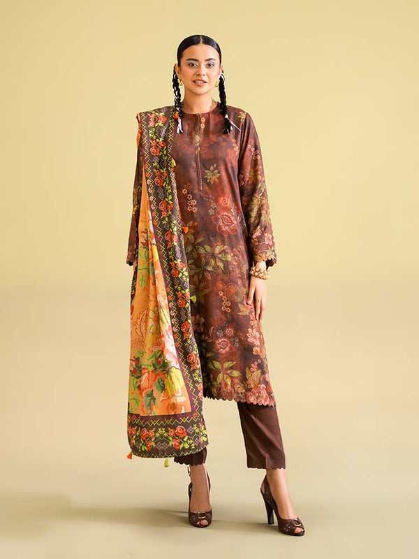 SAAZ 3-Piece Unstitched Digital Printed Lawn Suit