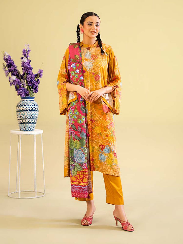SAAZ 3-Piece Unstitched Digital Printed Lawn Suit