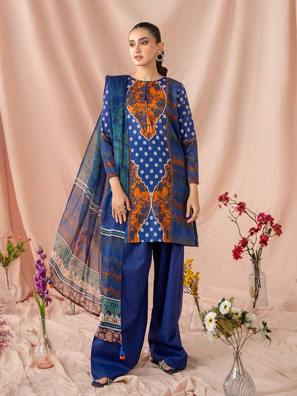 ROSHNI 3-Piece Unstitched Digital Printed Lawn Suit