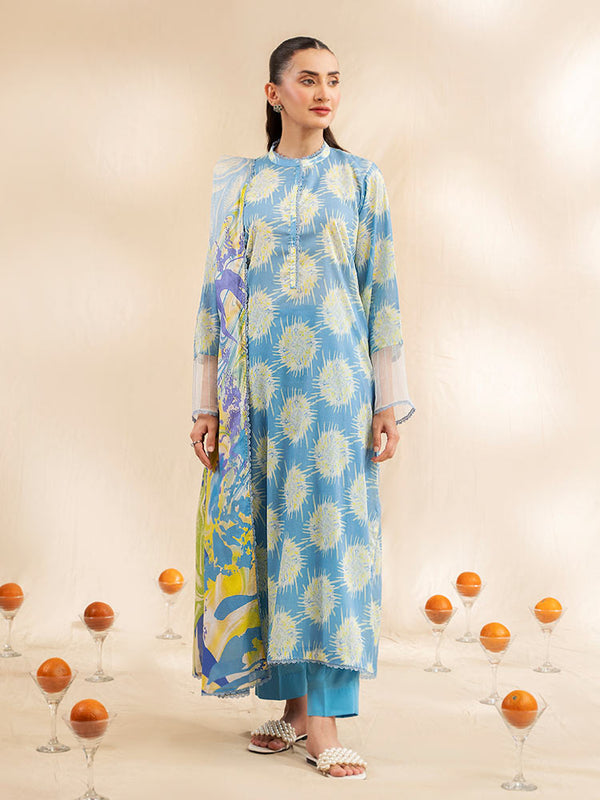 AAJ 3-Piece Unstitched Digital Printed Lawn Suit