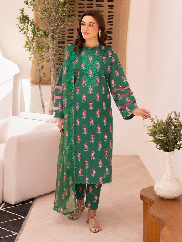 ZAVI 3-Piece Unstitched Digital Printed Lawn Suit