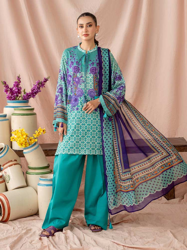 ROSHNI 3-Piece Unstitched Digital Printed Lawn Suit