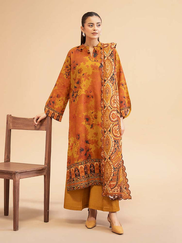POP GUL 3-Piece Unstitched Digital Printed Khaddar Suit