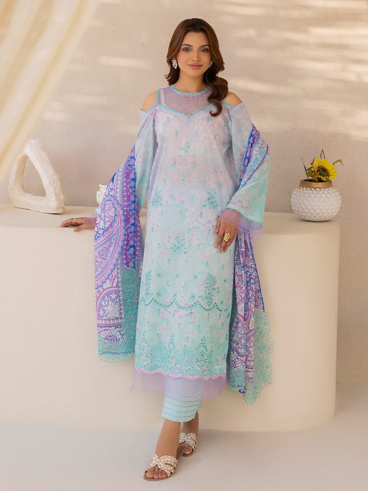 Kali 3 Pieces Unstitched Digital Printed Lawn Suit. 