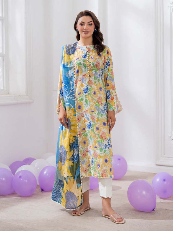 GULABI 3-Piece Unstitched Digital Printed Lawn Suit