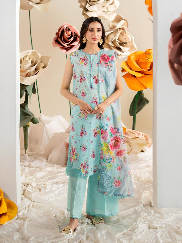 TABSUM 3-Piece Unstitched Digital Printed Lawn Suit