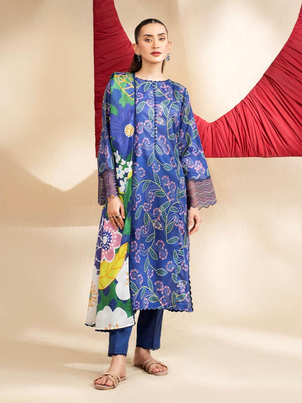 AAJ 3-Piece Unstitched Digital Printed Lawn Suit