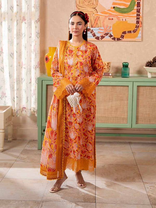 SAYA 3-Piece Unstitched Digital Printed Lawn Suit