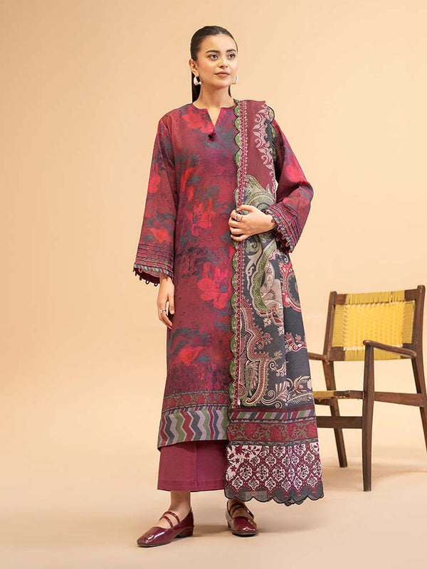 POP GUL 3-Piece Unstitched Digital Printed Khaddar Suit