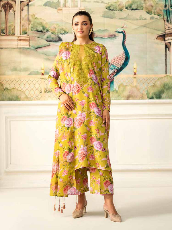 NOA 3-Piece Unstitched Digital Printed Linen Bana Dora Suit