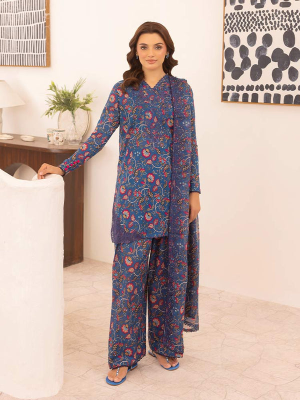 ZAVI 3-Piece Unstitched Digital Printed Lawn Suit
