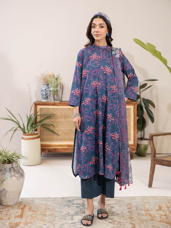 PEECAN 3 Pieces Unstitched Digital Printed Lawn Bana Dora Suit
