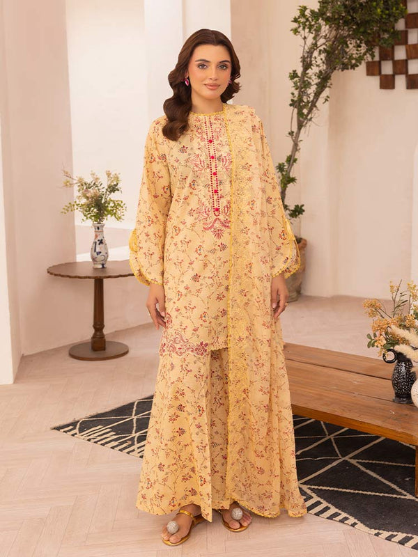 ZAVI 3-Piece Unstitched Digital Printed Lawn Suit