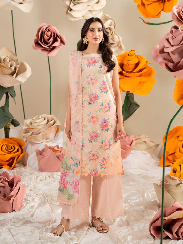 TABSUM 3-Piece Unstitched Digital Printed Lawn Suit