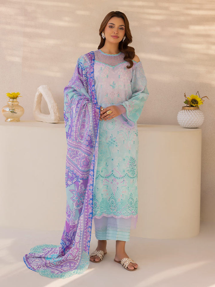 Kali 3 Pieces Unstitched Digital Printed Lawn Suit. 